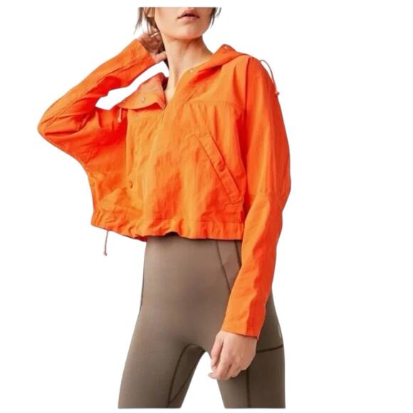 Free People Jackets & Blazers - Free People Movement‎ Lightweight Athletic Jacket Orange Ride the Wave